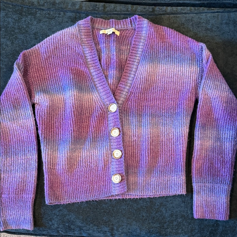 LOFT Multicolor Button-Up Cardigan
